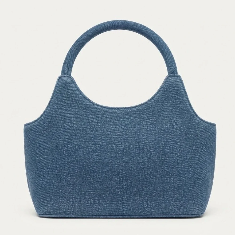 Forever by Fossil Denim Embroidered Forever Hotel Sequin Tropical Handbag Blue